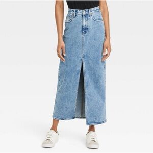 Women's Denim Maxi Skirt - Universal Thread Medium Wash